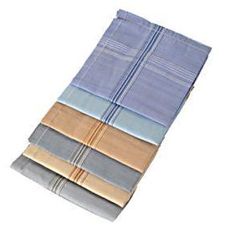 6 Pc Colour Cotton Hanky For Men Handkerchiefs