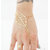 Veronique- Gold Leaf Cut Hand Chain Ring Bracelet - 1Qty