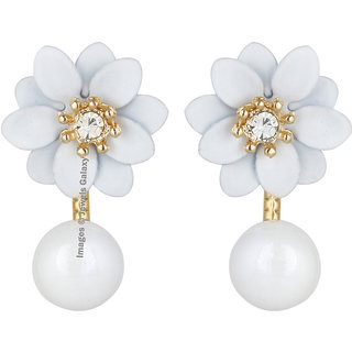 90 OFF on Jewels Galaxy Exclusive AD White Floral Design Earrings