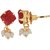 Maayra Cute Rajasthani Earrings Maroon White Ear Studs Dailywear Jewellery