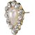 Biyu New Design Pearl Cubic Zirconia Gold Plated Zinc Alloy Stud Earring