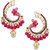 Soni Art Jewellery Gold Plated Pink Alloy Chandbali for Women's