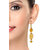 Maayra Designer Ball Earrings Yellow Dangler Drop Party Jewellery