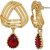 Maayra Designer Earrings Red Golden Dangler Drop Party Jewellery