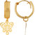 Cute Butterfly Hooped Hanging Earring Gold Plated for young girls by GoldNera