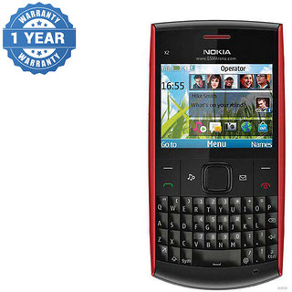 refurbished nokia x2 01 black red qwerty keypad mobile