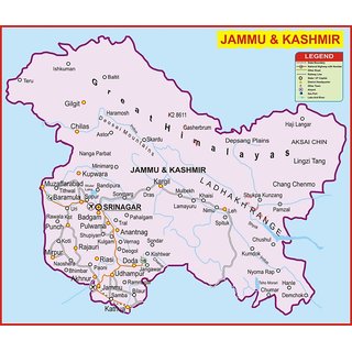 Jammu  Kashmir Map flex 48 X 36 inchs
