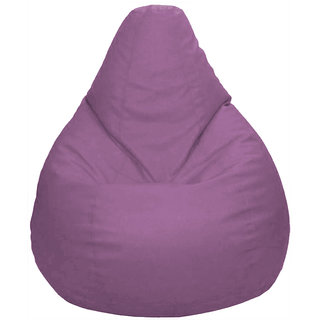 Extenso Artificial Leather Teardrop Purple Bean Bag Cover_XL
