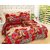 Angela Multicolor 3D 3D Printed Polyester Double Bedsheet With 2 Pillow