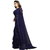 MMW Women's Navy Blue Georgette Ruffle Saree With Blouse Piece (Free Size)