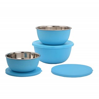 Microwave Safe Stainless Steel Plastic Coated Blue Bowl Set Of 3 13 Cm Each Online Get 68 Off Microwave Safe Stainless Steel