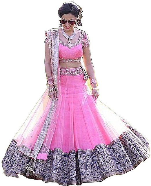 Buy Red Colour Party Wear Lehenga Saree Online @ ₹2099 from ShopClues