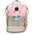 WAY BEYOND Peach Birds Printed Waterproof Multifunctional Diaper Travel Backpack Baby Diaper Bag (Peach)