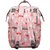 WAY BEYOND Peach Birds Printed Waterproof Multifunctional Diaper Travel Backpack Baby Diaper Bag (Peach)