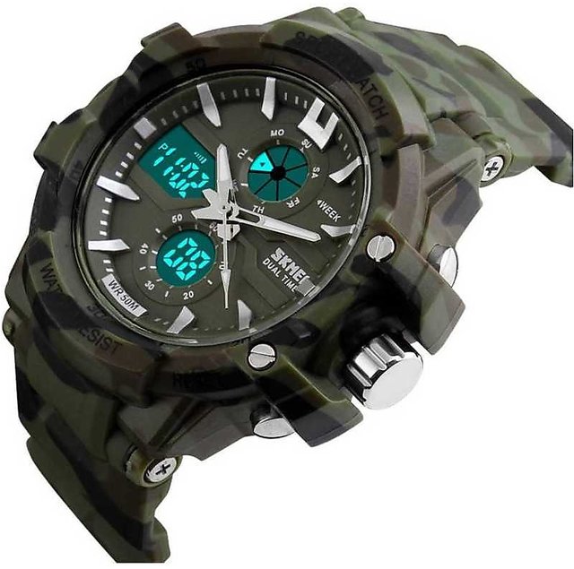 Buy Skmei 990 Army Green Stylist Looking Analog With Digital Sport Watch Online 499 from ShopClues