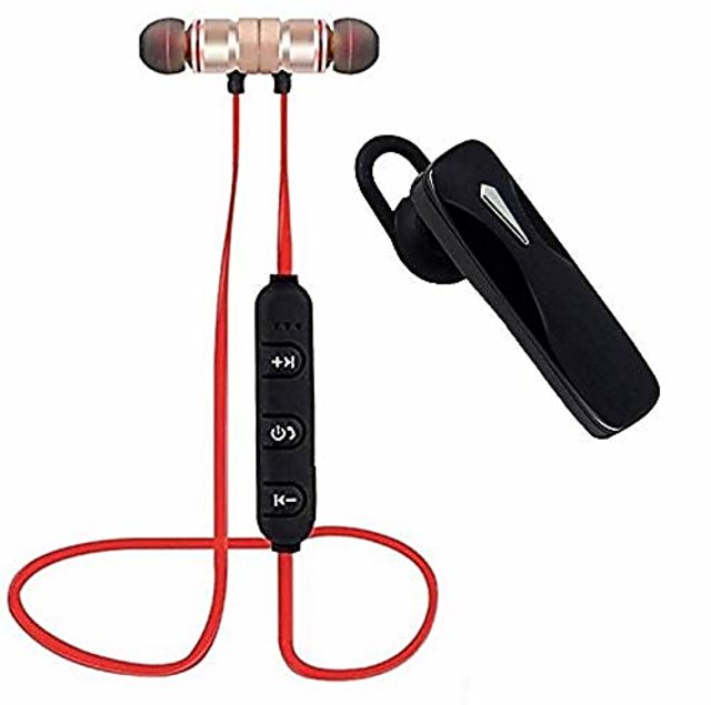 Buy TEQNEQ Combo of In Ear Wireless Bluetooth Music Earphone and Bluetooth Headset with Mic for All Android Device Online 499 from ShopClues