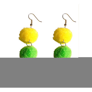                       VAH traditional multicolour pom pom  earrings jewellery collection  For Women                                              