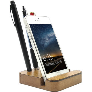                      VAH  Rectangle Design Wooden Mobile Phone Stand / Holder For Smartphone (Wooden)                                              