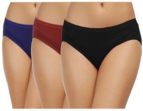 Low Price Mall Multi Color Solid Hipster Panties SL (Pack Of 3)