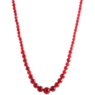                       Exclusive Red Colored Designer Beads Quartz Stone Necklace                                              