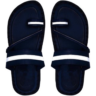 mens leather look slippers