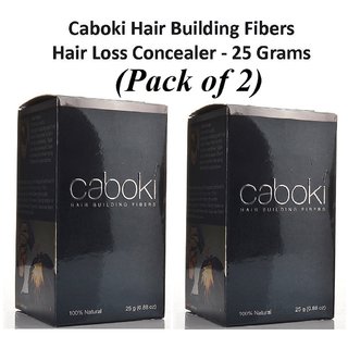 Caboki Hair Building Fibers Hair Concealer - Natural Black - 25 gm  Pack of 2