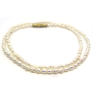                       Handcrafted Single Line white Crystal Stone Beaded Strand Statement Necklace/Mala for Women and Girls                                              