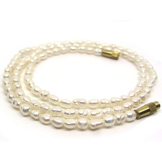 Handcrafted Single Line white Crystal Stone Beaded Strand Statement Necklace/Mala for Women and Girls