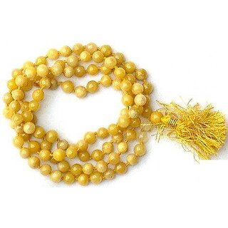                       Yellow Hakik Mala (Agate Rosary) Akik Mala For Pooja Meditation                                              