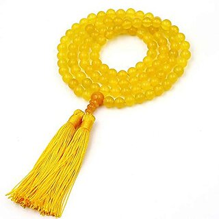                       Yellow Jade Mala with 108 Prayer Beads                                              