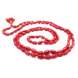                       Natural Coral Rosary Red Coral Rosary Moonga/Munga Mala 108+1 Beads                                              