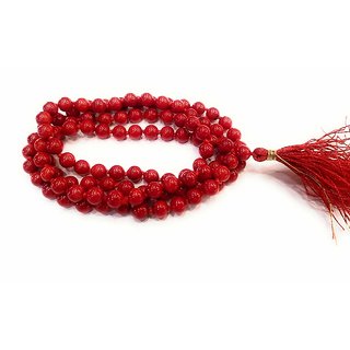 100% Original and Natural RED Agate Hakik Japa Mala - Protection Against Bad Evils 108 + 1 Beads (8 mm)