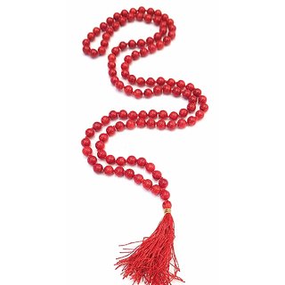                       100 Original and Natural RED Agate Hakik Japa Mala - Protection Against Bad Evils 108 + 1 Beads (8 mm)                                              