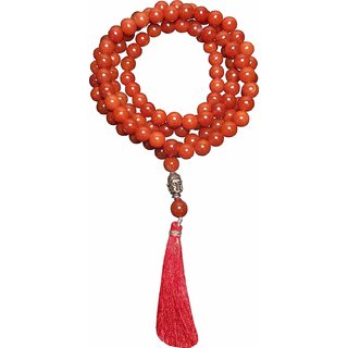                       Red Agate Hakik Japa Mala 108 + 1 Beads 100 Original Lal Hakik Mala Agate Rosary                                              