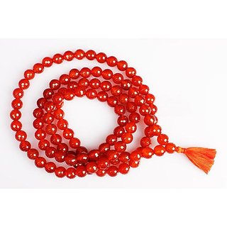                       Red Agate Hakik Japa Mala 108 + 1 Beads 100 Original Lal Hakik Mala Agate Rosary                                              