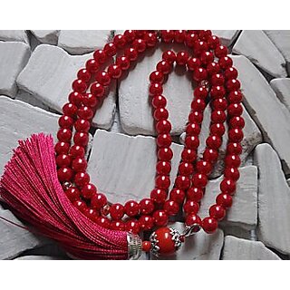                       Red Agate Hakik Japa Mala 108 + 1 Beads 100 Original Lal Hakik Mala Agate Rosary                                              