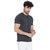 Le Bourgeois Men's Dark Grey Stripe Round Neck Half Sleeve T-Shirt