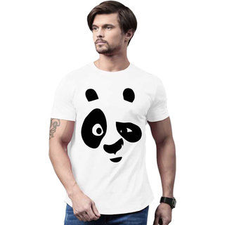                       Panda White Trendy Cotton T-Shirt - (XL, 42)                                              