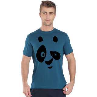                       Panda Blue Trendy Cotton T-Shirt - (M, 38)                                              