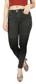 Malachi Mid Waist dual shade Black Jeans For Women