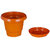 Crete Brown Planter With Plate- Set of 4