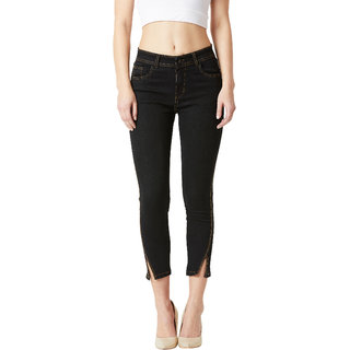                       Miss Chase Women's Black Brave Soul Studded Denim Pant                                              