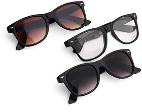 Adam Jones Full Rim Mirrored Medium Wayfarer Unisex Sunglasses Combo Of 3