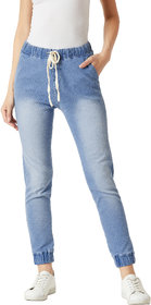 Miss Chase Women's Blue Just The Right Madness Denim Jogger