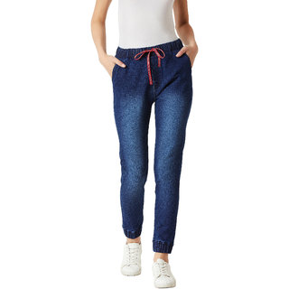                       Miss Chase Women's Navy The Gossip Girl Denim Jogger                                              