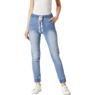                       Miss Chase Women's Blue Just The Right Madness Denim Jogger                                              