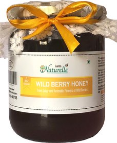Farm Naturelle-Virgin Raw Natural Unprocessed Wild Berry (Sidr) Forest Flower Honey - 700 Grams Glass Jar