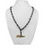 Men Style Religious Jewelry Rock Shiv Mahadev Trishul Locket Black Gold Crystal Necklace Pendant