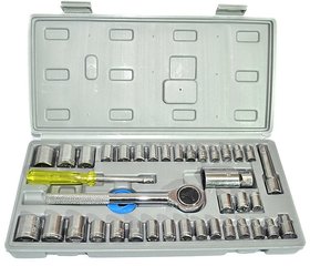 Aiwa 40 Pieces Multi Purpose Combination Socket Wrench Set with 1/4