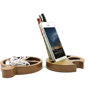 JaamsoRoyals Small Docking Station Wooden Mobile Phone Stand / Holder For Smartphone (Wooden)